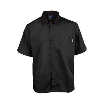 2240BKBKXL - KNG - 2240BKBKXL - XL Active Lightweight Black Chef Shirt Product Image