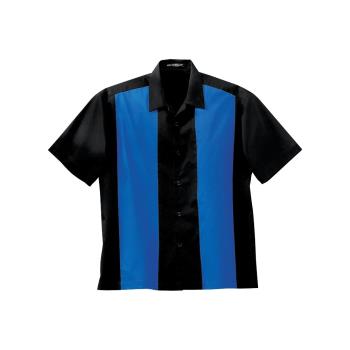 2288BKRYXL - KNG - 2288BKRYXL - XL Black and Royal Blue Men's Retro Dress Shirt Product Image