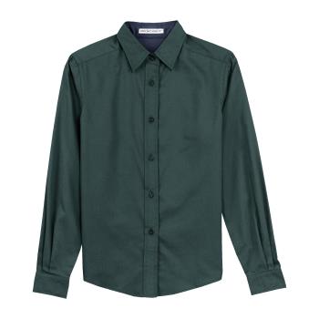 1184FGN3XL - KNG - 1184FGN3XL - 3XL Dark Green Women's Long Sleeve Dress Shirt Product Image