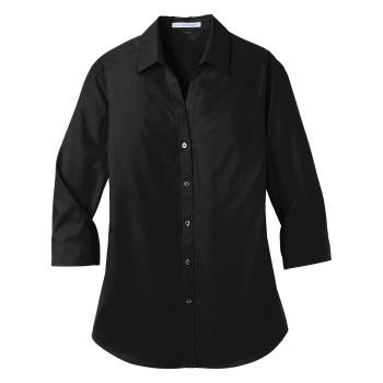 3127BLKXXL - KNG - 3127BLKXXL - 2XL Deep Black 3/4 Sleeve Lightweight Women's Shirt Product Image