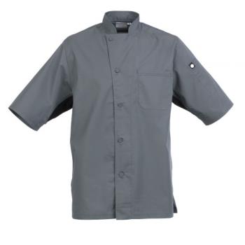 38189 - Chef Works - VSSS-GBC-L - Large Gray Valais V-Series Chef Coat Product Image