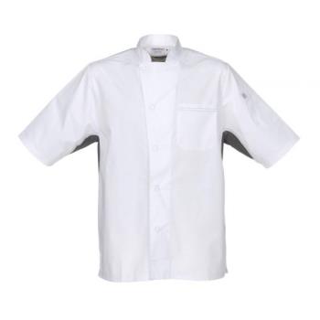 38195 - Chef Works - VSSS-WGC-M - Medium White Valais V-Series Chef Coat Product Image