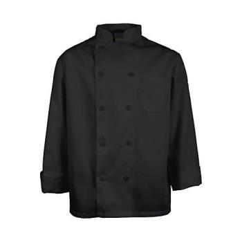 10525XL - KNG - 10525XL - 5XL Men's Black Long Sleeve Chef Coat Product Image