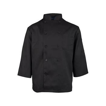 16602XL - KNG - 16602XL - 2XL Men's Black 3/4 Sleeve Chef Coat Product Image