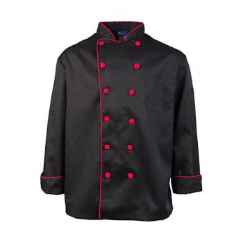 2118BKRDM - KNG - 2118BKRDM - Medium Executive Black and Red Chef Coat Product Image