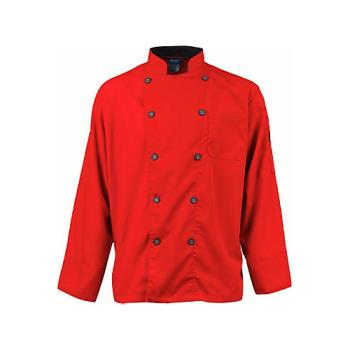 KNG2122RDSLS - KNG - 2122RDSLS - Small Men's Active Red Long Sleeve Chef Coat Product Image