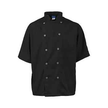 2124BKSL3XL - KNG - 2124BKSL3XL - 3XL Men's Active Black Short Sleeve Chef Coat Product Image