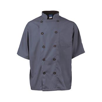 2124SLBKM - KNG - 2124SLBKM - Medium Men's Active Slate Short Sleeve Chef Coat Product Image