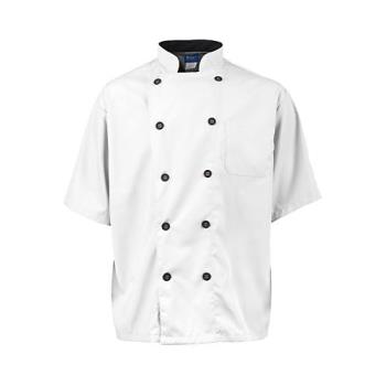 2124WHBKM - KNG - 2124WHBKM - Medium Men's Active White Short Sleeve Chef Coat Product Image