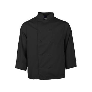 2577BLKM - KNG - 2577BLKM - M Lightweight Long Sleeve Black Chef Coat Product Image