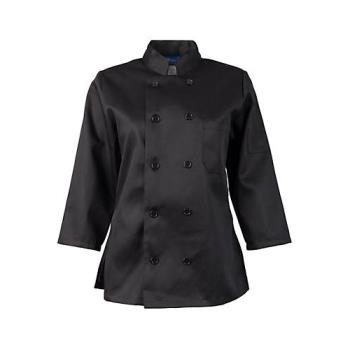 1874L - KNG - 1874L - Large Women's Black 3/4 Sleeve Chef Coat Product Image