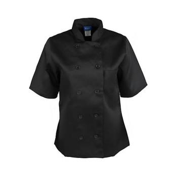 1875XL - KNG - 1875XL - XL Women's Black Short Sleeve Chef Coat Product Image