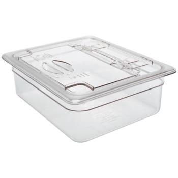 75887 - Cambro - 20CWLN135 - 1/2 Size Clear Camwear® Fliplid® Hinged Notched Food Pan Cover Product Image