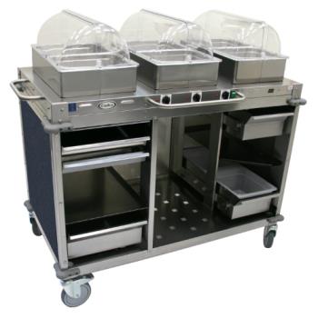 CDOCBCHHHL4 - Cadco - CBC-HHH-L4 - Mobile Hot Buffet Cart with Blue Laminate Skirt Product Image