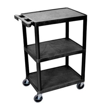 LUXHE34B - Luxor - HE-34-B - 24 in x 18 in 3-Tier Black Utility Cart Product Image