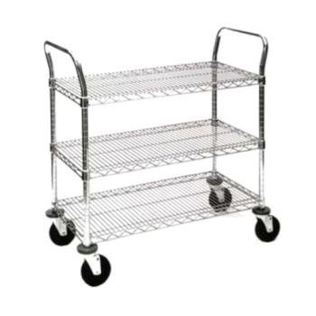 98123 - Olympic - J1836WC-3-SR - 18 in x 36 in 3-Tier Chromate Finished Wire Cart Product Image