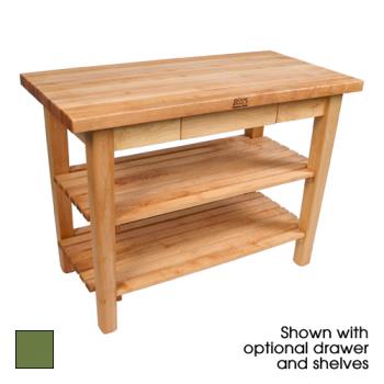 JHBC6024BS - John Boos - C6024-BS - 60" Basil Classic Country Table Product Image