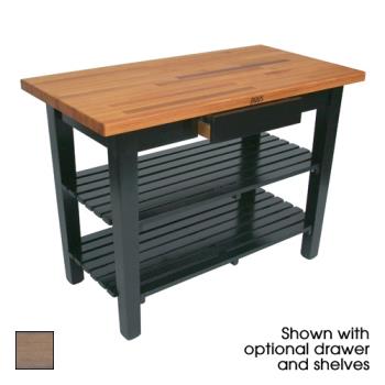 JHBOC4825D2SUG - John Boos - OC4825-D-2S-UG - 48" Gray Oak Table w/ Drawer & (2) Shelves Product Image