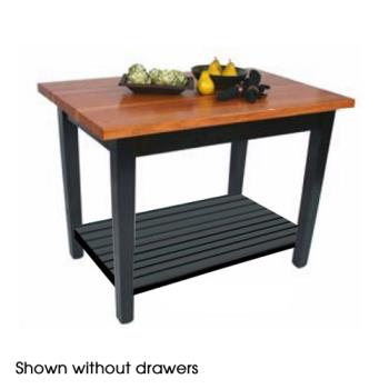 JHBRNC6024DS - John Boos - RN-C6024-D-S - 60" x 24" Le Classique Table w/ Drawer & Shelf Product Image