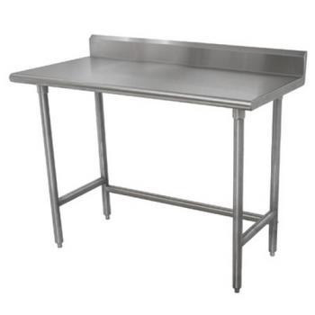 ADVTKMSLAG240X - Advance Tabco - TKMSLAG-240-X - 30 in x 24 in Stainless Steel Work Table w/ Open Base and 5 in Backsplash Product Image