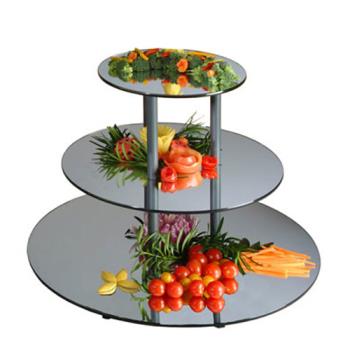 GMDMT240 - Cal-Mil - MT240 - 3-Level Small Round Tier w/Reversible Acrylic Mirror Trays Product Image