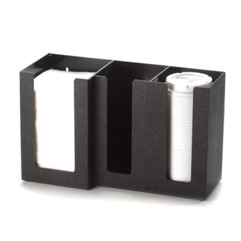 CLM37513 - Cal-Mil - 375-13 - 3 Section Black Napkin and Lid Dispenser Product Image