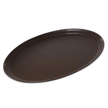 86365 - Carlisle - 2700GR2076 - 27 1/16 in x 22 1/3 in Oval Brown Griptite™ 2 Serving Tray Product Image