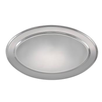 75382 - Winco - OPL-18 - 18 in x 11 1/2 in Oval Stainless Steel Platter Product Image