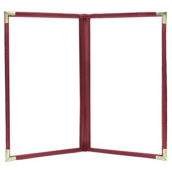 95779 - KNG - 3966BRGGLD - 8 1/2 in x 11 in Double Burgandy and Gold Menu Cover Product Image