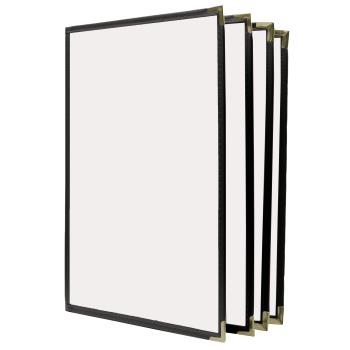 95788 - KNG - 3968BLKGLD - 8 1/2 in x 11 in 4 Page Black and Gold Menu Cover Product Image