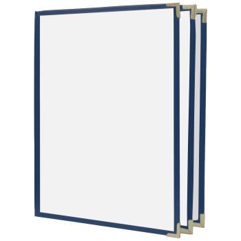 95810 - KNG - 3972BLUGLD - 8 1/2 in x 14 in 3 Page Blue and Gold Menu Cover Product Image