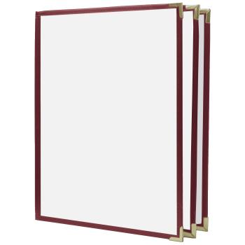 95811 - KNG - 3972BRGGLD - 8 1/2 in x 14 in 3 Page Burgandy and Gold Menu Cover Product Image