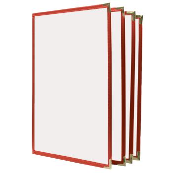 95820 - KNG - 3973REDGLD - 8 1/2 in x 14 in 4 Page Red and Gold Menu Cover Product Image