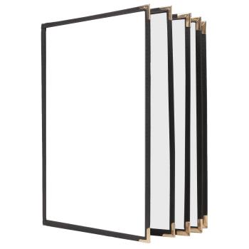 95821 - KNG - 3974BLKGLD - 8 1/2 in x 14 in 5 Page Black and Gold Menu Cover Product Image