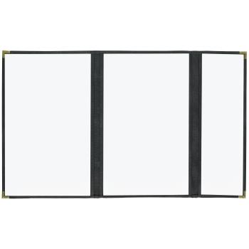 95838 - KNG - 3980BLKGLD - 8 1/2 in x 14 in Double and Half Black and Gold Menu Cover Product Image