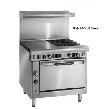 IMPIHR21HTC - Imperial - IHR-2-1HT-C - 36 in 2-Burner Diamond Series Gas Range w/ Hot Top and Convenction Oven Product Image