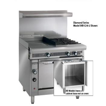 IMPIHRG182XB - Imperial - IHR-G18-2-XB - 36 in 2-Burner Diamond Series Gas Range w/ Griddle and Cabinet Base Product Image