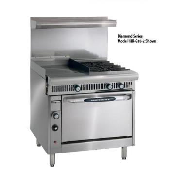 IMPIHRG242 - Imperial - IHR-G24-2 - 36 in 2-Burner Diamond Series Gas Range w/ 24 in Griddle and Standard Oven Product Image