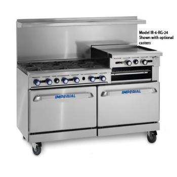 IMPIR6RG24CC - Imperial - IR-6-RG24-CC - 60 in 6-Burner Gas Range w/ Raised Griddle and Convection Ovens Product Image