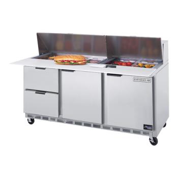 BEVSPED72HC18M2 - Beverage Air - SPED72HC-18M-2 - 72 in 2 Drawer Mega Top Prep Table Product Image