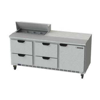 BEVSPED72HC084 - Beverage Air - SPED72HC-08-4 - 72 in 4 Drawer Prep Table Product Image
