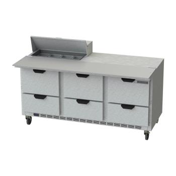 BEVSPED72HC08C6 - Beverage Air - SPED72HC-08C-6 - 72 in 6 Drawer Cutting Top Prep Table Product Image