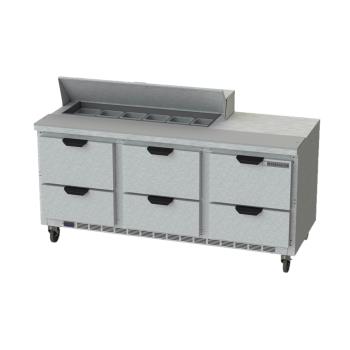 BEVSPED72HC126 - Beverage Air - SPED72HC-12-6 - 72 in 6 Drawer Prep Table Product Image