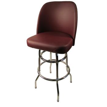 OAKSL2134WINE - Oak Street - SL2134-WINE - Wine Bucket Seat Barstool w/Chrome Frame Product Image