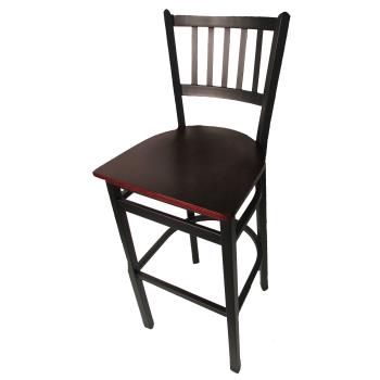 OAKSL20901M - Oak Street Mfg. - SL2090P-1-M - Verticalback Barstool w/Mahogany Wood Seat Product Image