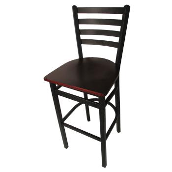 OAKSL2301M - Oak Street Mfg. - SL2301P-M - Ladderback Barstool w/Mahogany Wood Seat Product Image