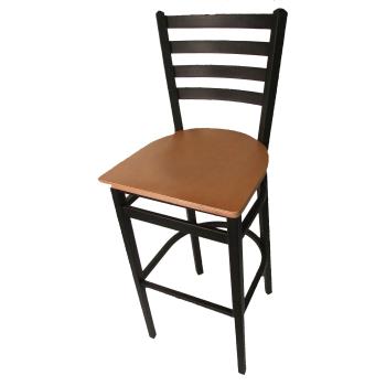 OAKSL2301N - Oak Street Mfg. - Sl2301P-N - Ladderback Barstool w/Natural Wood Seat Product Image