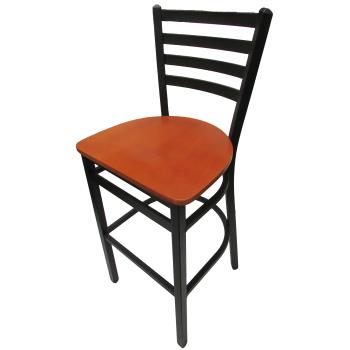 OAKSL3301C - Oak Street Mfg. - SL3301P-C - Extra-Large Ladderback Barstool w/Cherry Wood Seat Product Image