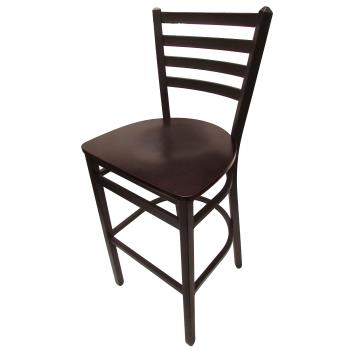 OAKSL3301M - Oak Street Mfg. - SL3301P-M - Extra-Large Ladderback Barstool w/Mahogany Wood Seat Product Image