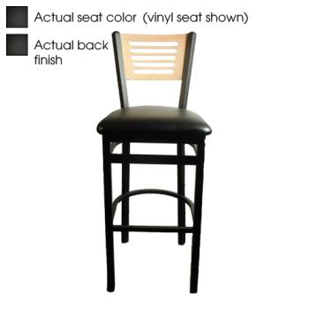 OAKSL215015B - Oak Street - SL2150-1-5-B - 5-Line Black Wood Back & Seat Barstool Product Image